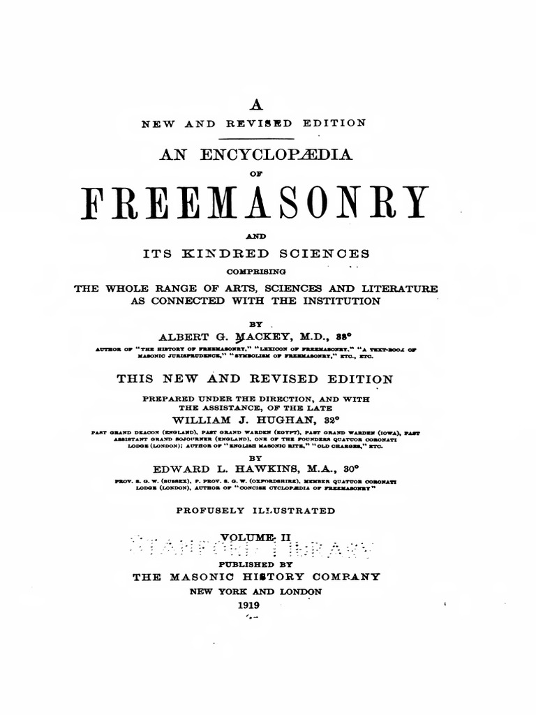 Mackey Encyclopedia of Freemasonry 1919 Vol 2 M-Z Searchable 516p